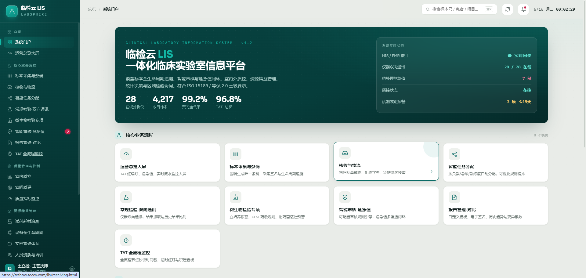 临检云 LIS · 临床实验室信息系统